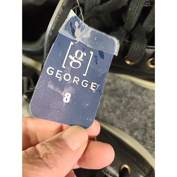 NWT NEW Men’s Black Sneakers by George Size 8 MEMORY FOAM - Picture 7 of 8